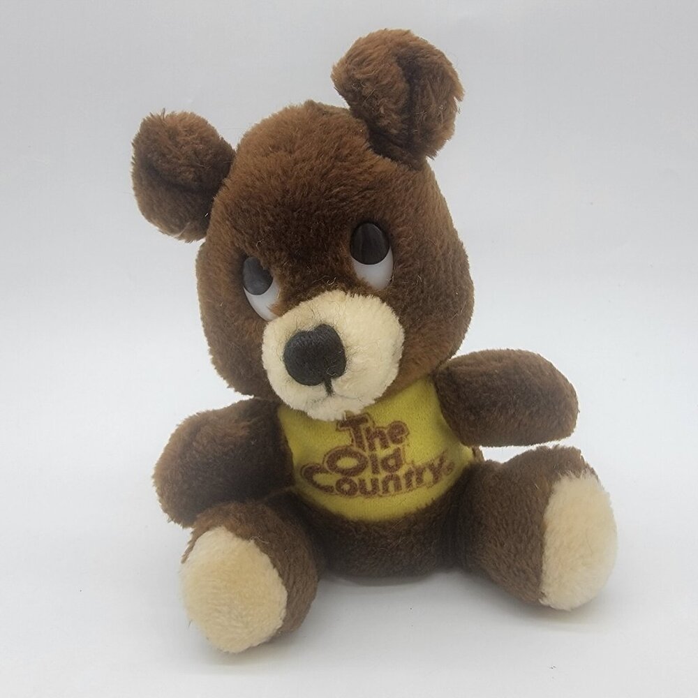 Vintage 1976 Dakin Bear The Old Country Teddy Bear Plush Yellow‎ Shirt Korea